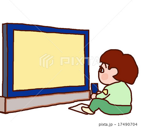 テレビを見る子供のイラスト素材 17490704 Pixta