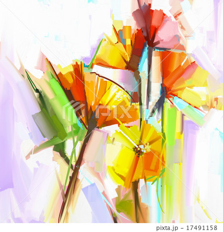 Abstract oil painting of spring flowersのイラスト素材 [17491158] - PIXTA