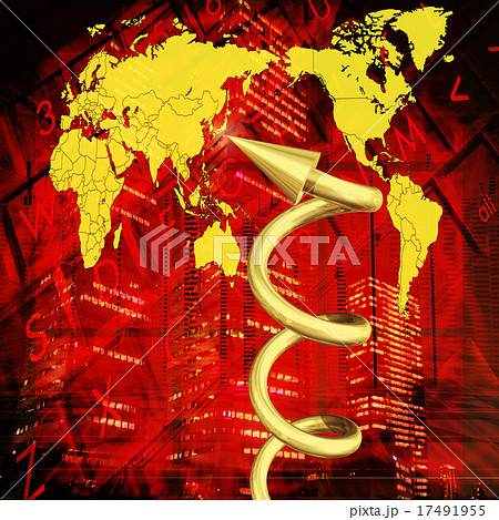 業績上昇のらせん矢印 17491955