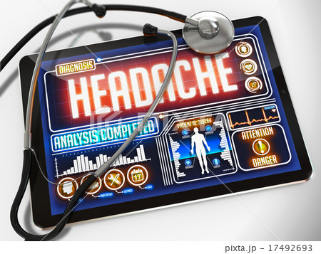 Headache on the Display of Medical Tablet. Headache on the Display of Medical Tablet. 17492693