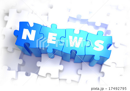 News - Text on Blue Puzzles. 17492795