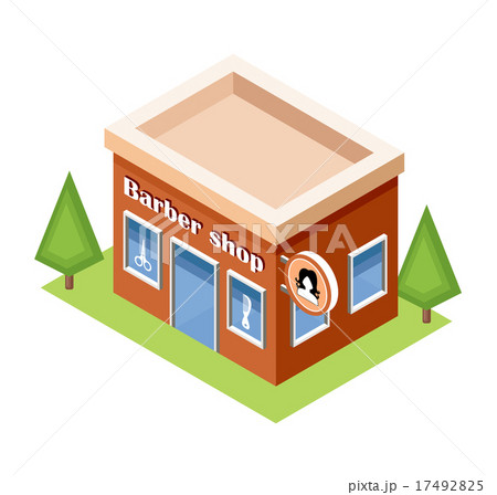 Isometric barber shop on a white background Isometric barber shop on a white background 17492825