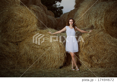 Romantic young woman posing outdoor. 17494672