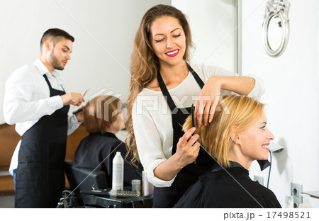 Happy client in a barbershop 17498521