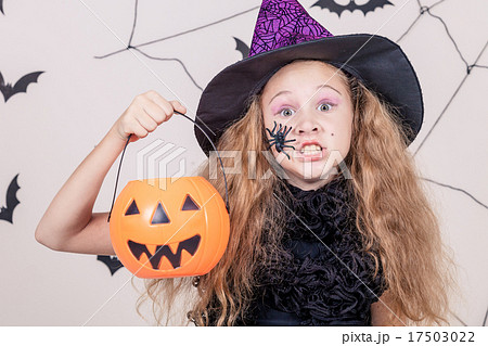 Happy girl on Halloween party 17503022