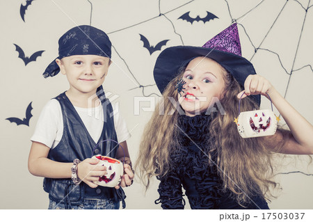Happy children on Halloween party 17503037