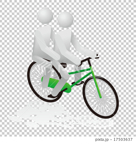 自転車の二人乗りイラストのイラスト素材