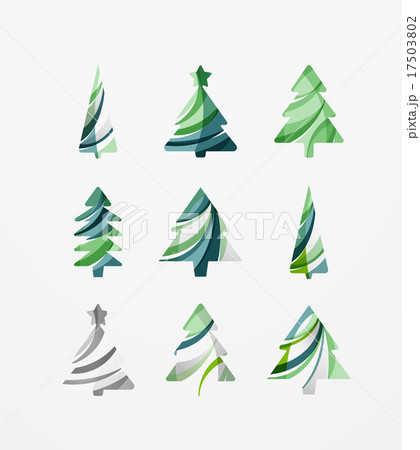 Set of abstract Christmas Tree Icons, business Set of abstract Christmas Tree Icons, business 17503802