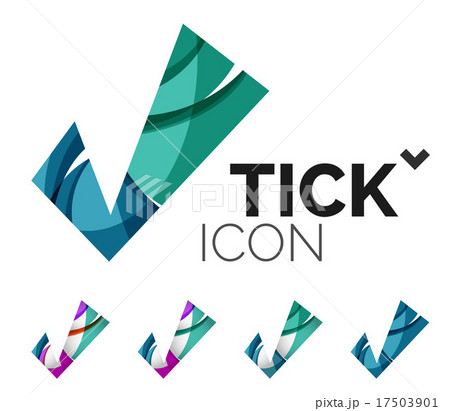 Set of abstract OK and tick icons, business Set of abstract OK and tick icons, business 17503901