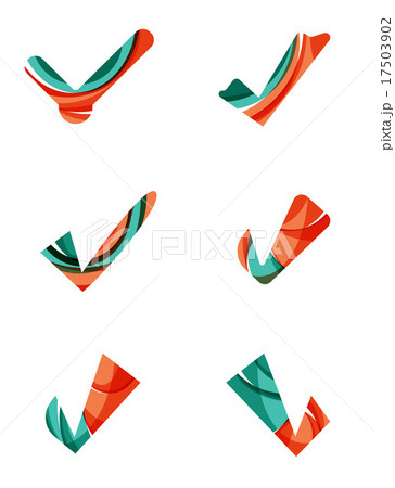 Set of abstract OK and tick icons, business Set of abstract OK and tick icons, business 17503902