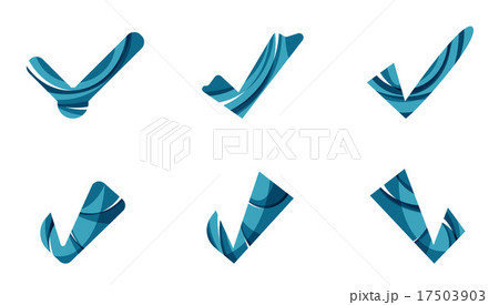 Set of abstract OK and tick icons, business Set of abstract OK and tick icons, business 17503903