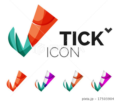 Set of abstract OK and tick icons, business Set of abstract OK and tick icons, business 17503904