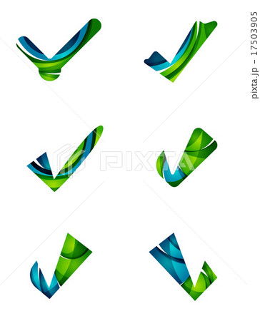 Set of abstract OK and tick icons, business Set of abstract OK and tick icons, business 17503905