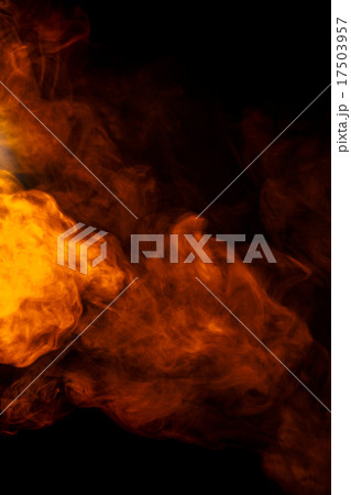 Abstract orange smoke hookah on a black background 17503957