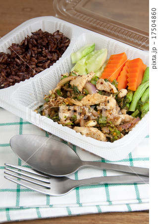 Spicy minced chicken salad thai cuisine 17504860