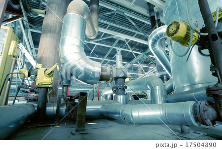 Industrial zone, Steel pipelines, valves and cable 17504890