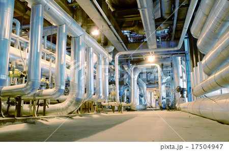 Industrial zone, Steel pipelines, valves and cable 17504947