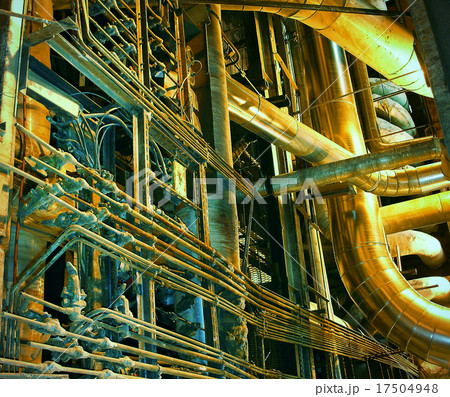 Industrial zone, Steel pipelines, valves and cable 17504948