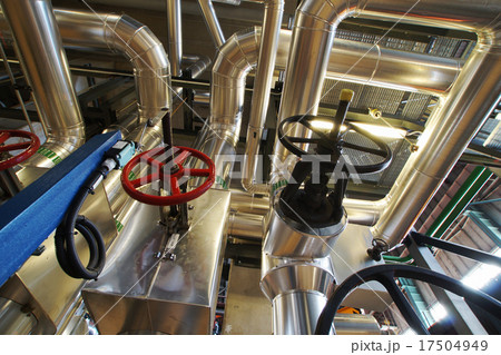 Industrial zone, Steel pipelines, valves and cable 17504949