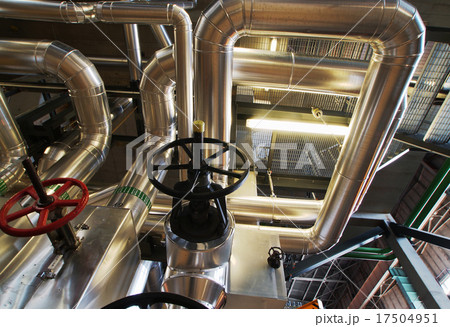 Industrial zone, Steel pipelines, valves and cable 17504951