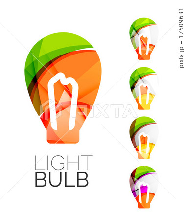 Set of abstract light bulb icons, business 17509631