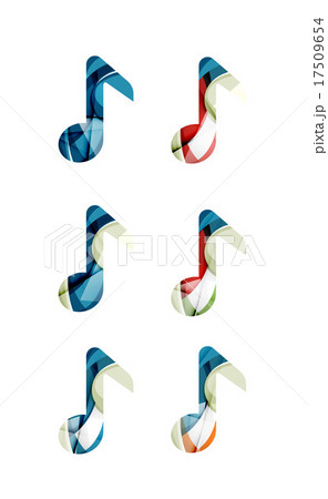 Set of abstract music note icon, business logotype 17509654