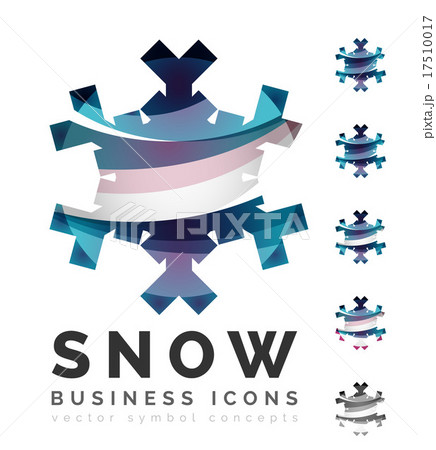 Set of abstract colorful snowflake logo icons 17510017
