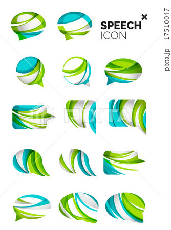 Set of abstract speech bubble and cloud icons Set of abstract speech bubble and cloud icons 17510047