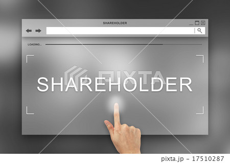 hand press on shareholder button on website 17510287