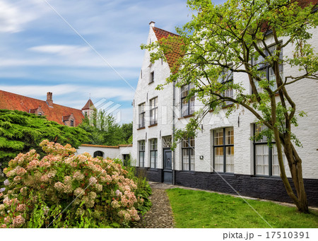 Bruges historical pitched roofs of Begijnhof Bruges historical pitched roofs of Begijnhof 17510391