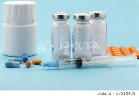 Colorful pills, medical bottle and injection Colorful pills, medical bottle and injection 17510479