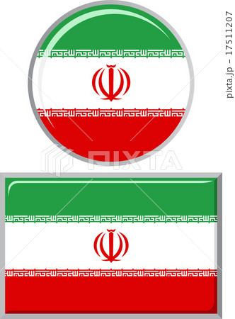 Iranian round and square icon flag. Vector Iranian round and square icon flag. Vector 17511207