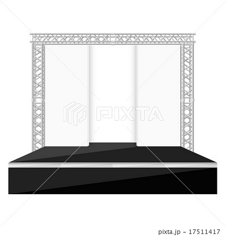 black flat stage with scenes back metal truss 17511417