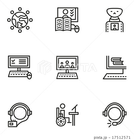 E-learning simple line vector icons set E-learning simple line vector icons set 17512571