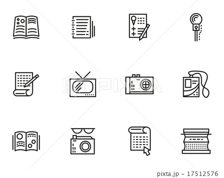 Media publishing simple line style vector icons 17512576
