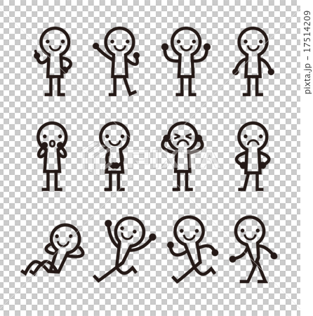 いろいろなポーズの人物アイコン いろいろなポーズの人物アイコン 17514209