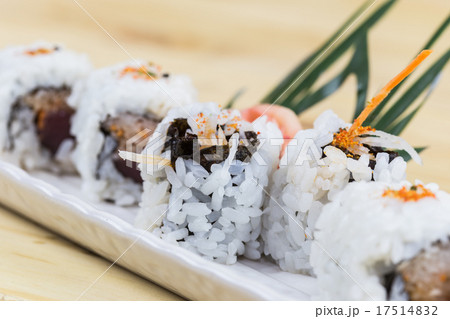 Traditional japanese food on wooden table Traditional japanese food on wooden table 17514832