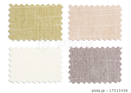 Set of sample pieces color fabric isolated on white 17515430