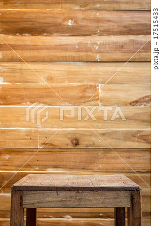 Empty top wooden table and wooden wall background 17515433