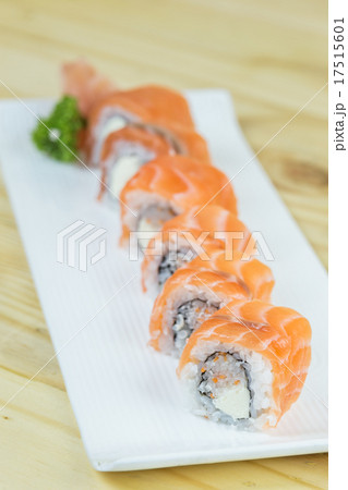 Traditional japanese food on wooden table 17515601