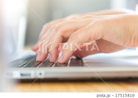 Closeup of business woman hand typing on laptop keyboard Closeup of business woman hand typing on laptop keyboard 17515810