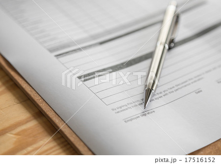 Close up of pen on formal paper 17516152