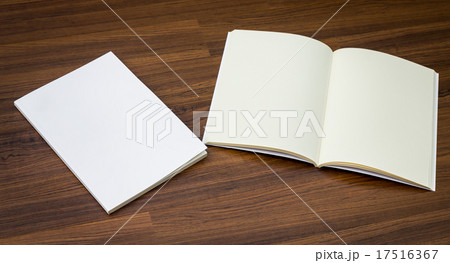Blank catalog, magazines,book mock up on wood background 17516367