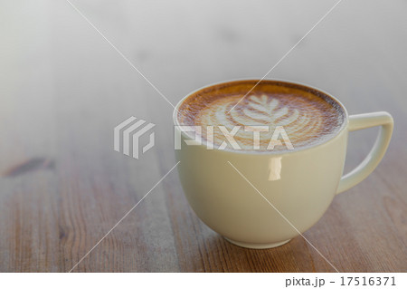 Latte Coffee art on the wooden table 17516371