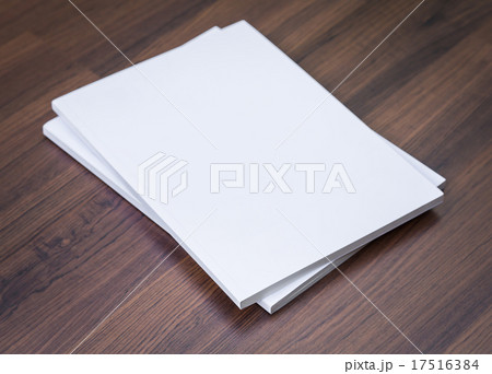 Blank catalog, magazines,book mock up on wood background 17516384