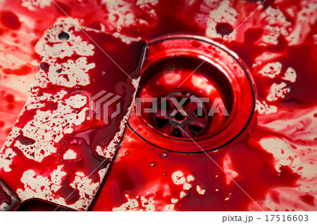 Kitchen sink with knife and blood for Halloween Kitchen sink with knife and blood for Halloween 17516603