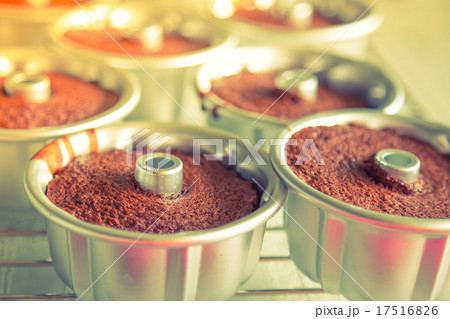 Chocolate muffins on table ( Filtered image processed vintage ef 17516826