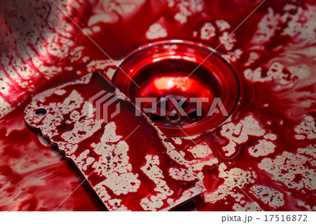 Kitchen sink with knife and blood for Halloween Kitchen sink with knife and blood for Halloween 17516872