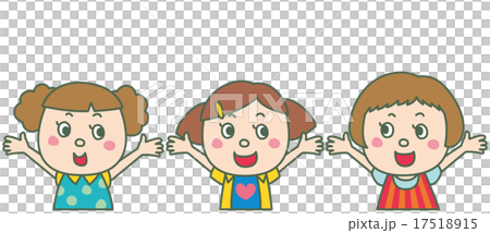 バンザイをする女の子 バンザイをする女の子 17518915