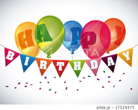 Happy birthday colorful card design. 17529375